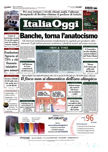 Italia oggi : quotidiano di economia finanza e politica